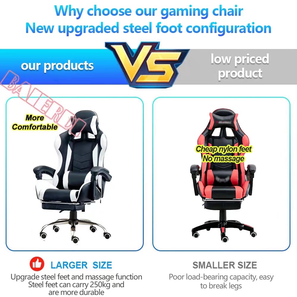 Nylon feet vs steel feet gaming chair sale