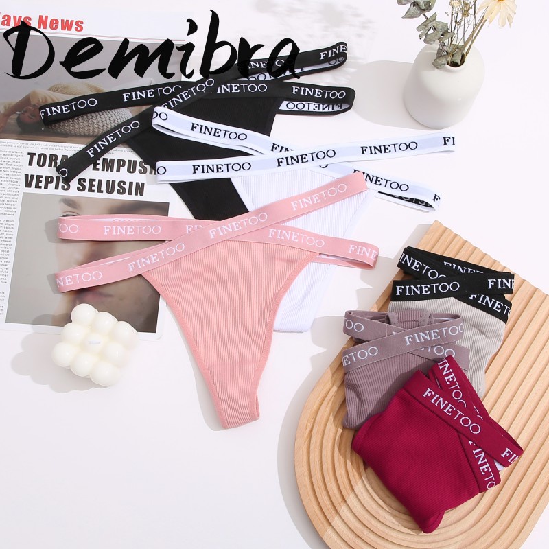 Demibra Women Pure Cotton G-Strings X-Waist Design Thongs Sexy Low ...