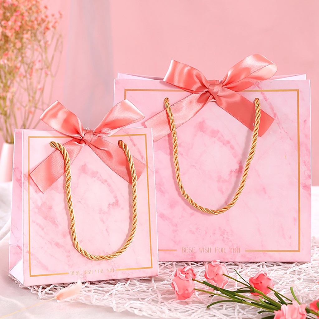 1pc Marbled Gift Packaging Premium Quality Paper Bag for Stuff Toys