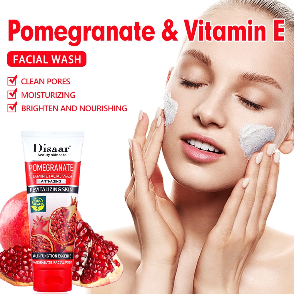 Disaar Beauty skincare POMEGRANATE VITAMIN E FACIAL WASH ANTIAGING