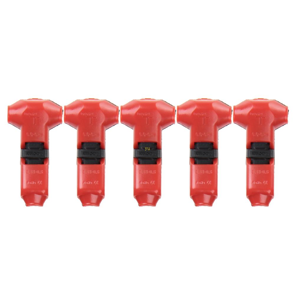 YU 5Pcs Quick Lock T-type Splice Wire Connectors Terminals Crimp 18 ...