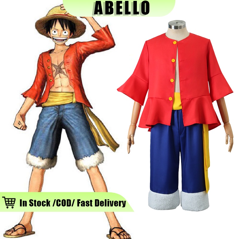 One Piece Luffy Costume for Adult Kids 4 Sizes Luffy Cosplay Costum ...