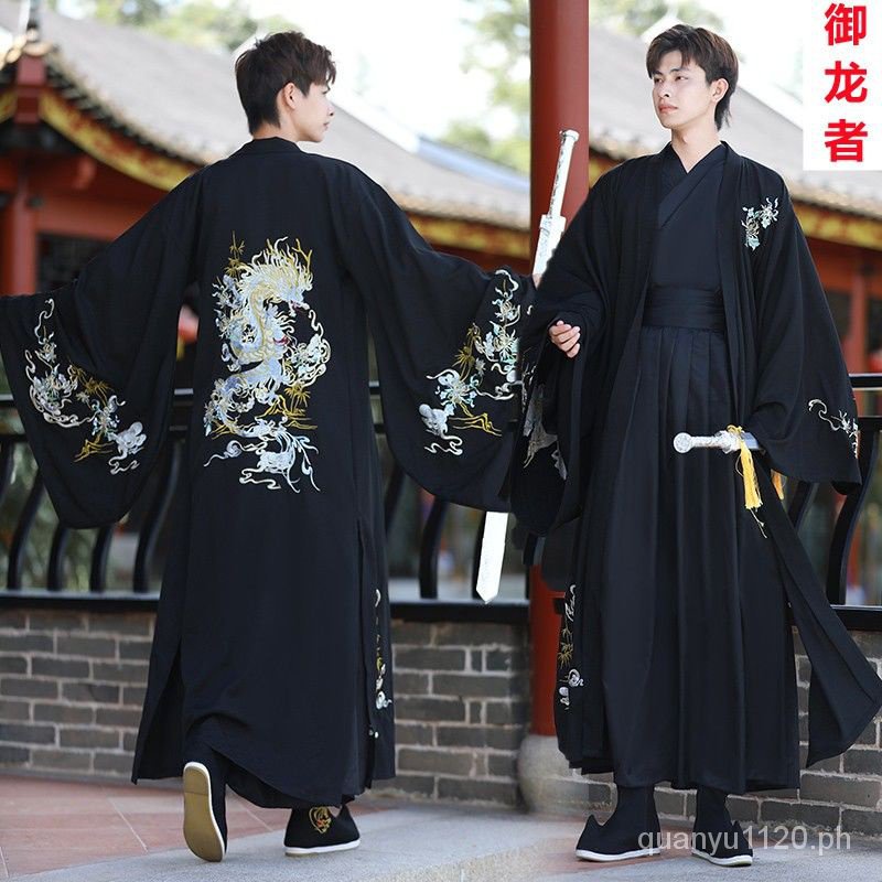 Hanfu Men's Dragon Robe Black Royal Dragon Man Heavy Embroidery ...