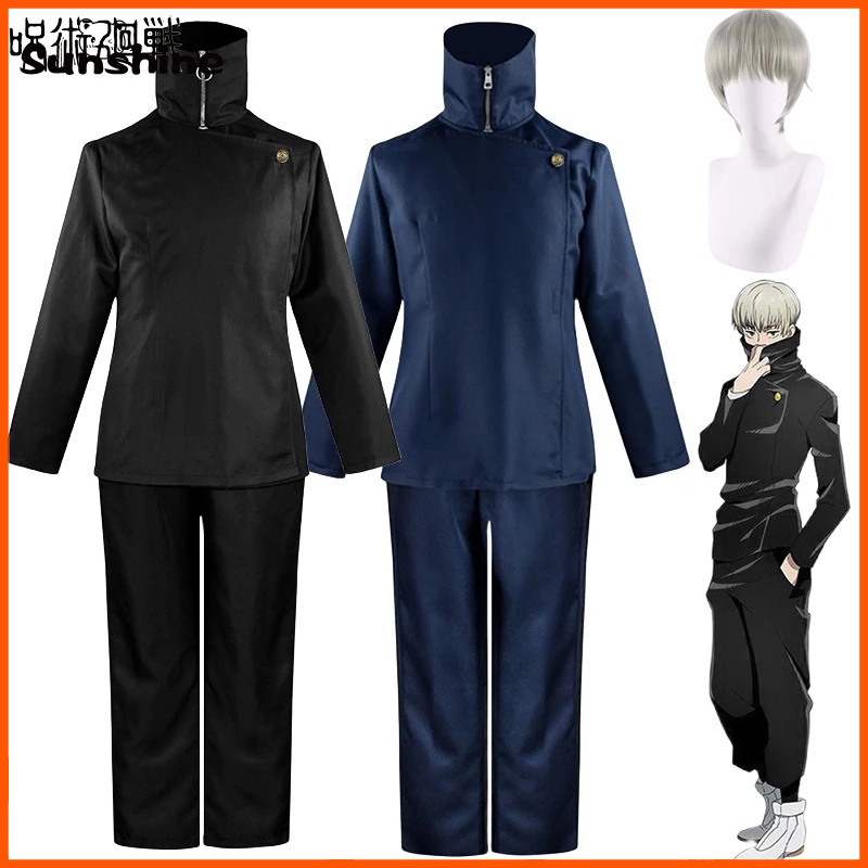 Anime Jujutsu Kaisen Toge Inumaki Outfit Cosplay Costume Top Pants Wig ...