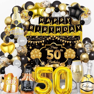 20 Year Anniversary Black and Gold  50th birthday party centerpieces, 50th  birthday centerpieces, Birthday decorations for men