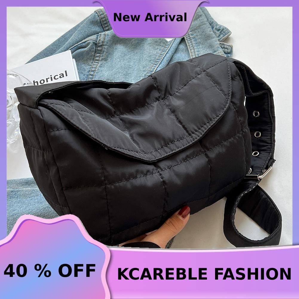 KCAREBLE Women Shoulder Bag Cotton Quilted Rhombus Flap Pocket