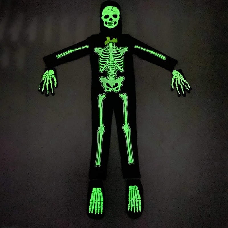 Halloween Costume Skeleton Jumpsuit Kids And Youth Halloween Scary ...
