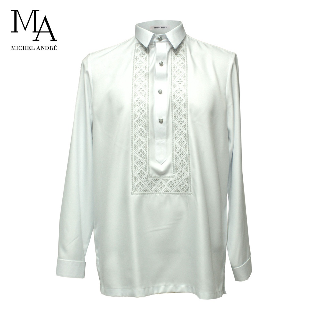 Michel André Corporate Barong: Half-open Long-sleeved Embroidered ...