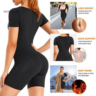 Women Sauna Suit Zipper Closure Long Sleeve Weight Loss Slimming