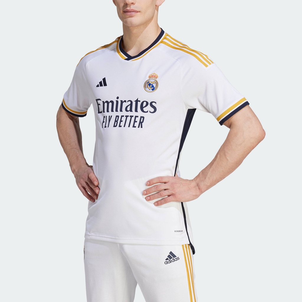 adidas Football Real Madrid 23/24 Home Jersey Men White HR3796 | Shopee ...