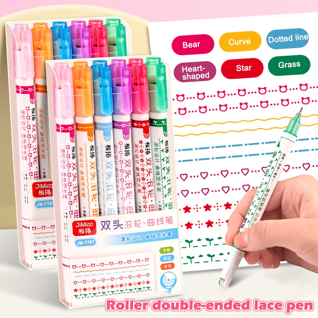 Flower Outline Note Marker Pen Curve Color Pen Handwritten Newspaper ...