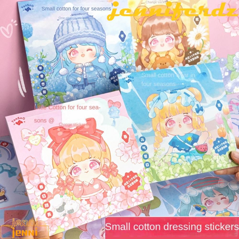 JENNIFERDZ Dress Up Sticker, Paper Cartoon Painting Book Stickers, Cute Clothes Waterproof