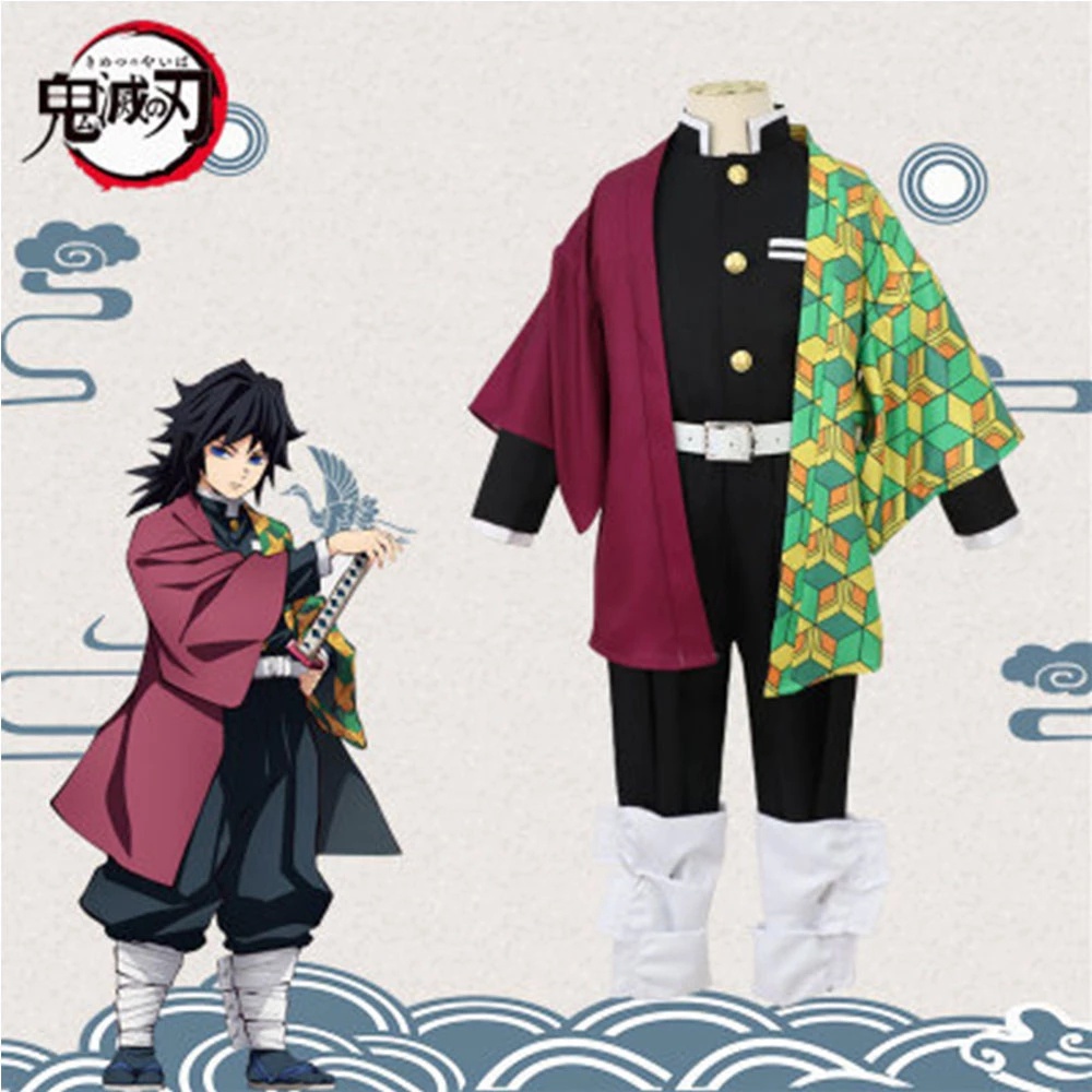 Kids Anime Tomioka Giyuu Cosplay Demon Slayer Kimetsu No Yaiba Cosplay ...