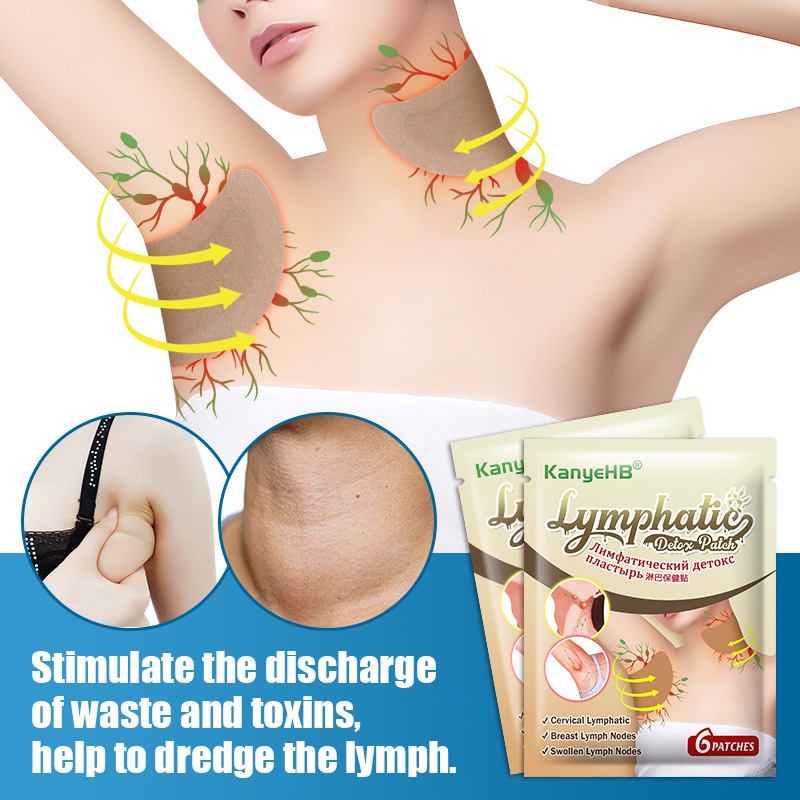 6pcs/bag Lymphatic Detox Plaster Armpit Neck Lymph Node Swelling Pain ...