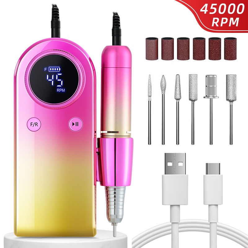 FZC 45000RPM Nail Drill Machine Rechargeable Nail File Nails