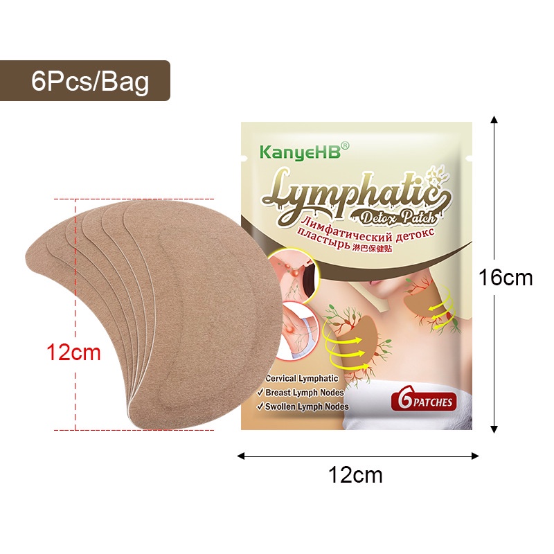 6pcs/bag Lymphatic Detox Plaster Armpit Neck Lymph Node Swelling Pain ...