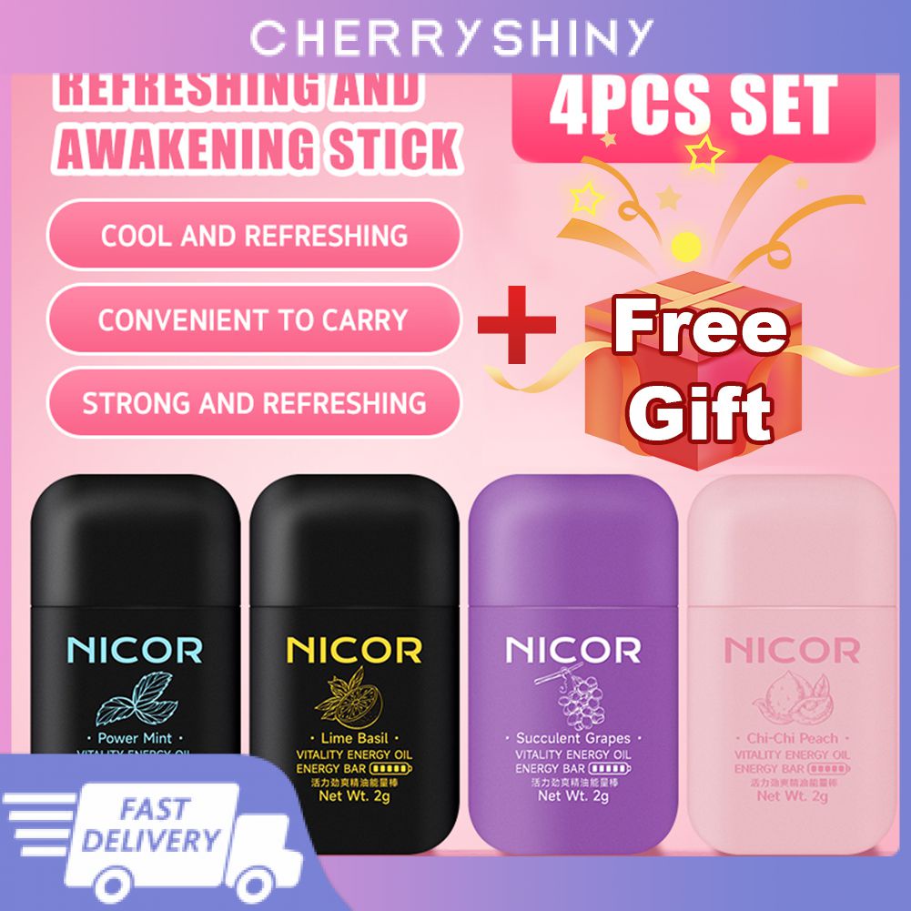 HOT！ 4pcs Nicor Nasal Inhaler Cleansing Nasal Herbal Box Energizing