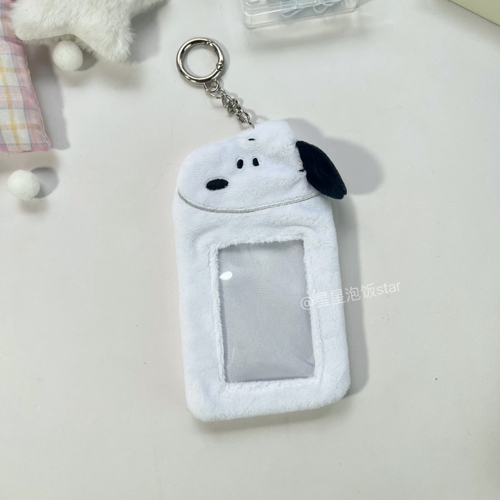 Ins Style Cute Snoopy Plush Card Holder 10cm Love Beans Photocard ...