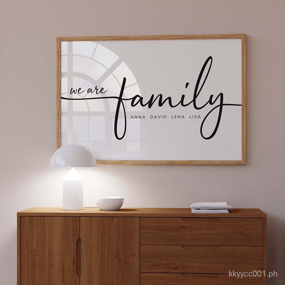 Family Minimalist Art Letter Canvas Poster Father Mom Baby Names Wall