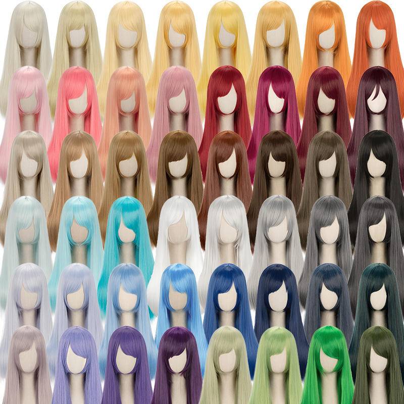 Universal Long Straight Hair 60cm Multi Color Daily Medium Long ...