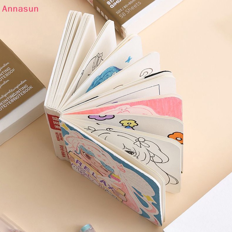 Annasun Travel Watercolor Book Mini Portable Sketch Book Medium And Thick Texture Cover Art