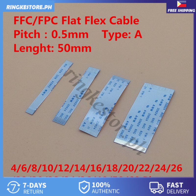 A type Same Side 0.5mm Pitch FFC/FPC Flat Flex Cable 5cm 4/6/8/10/12/14 ...
