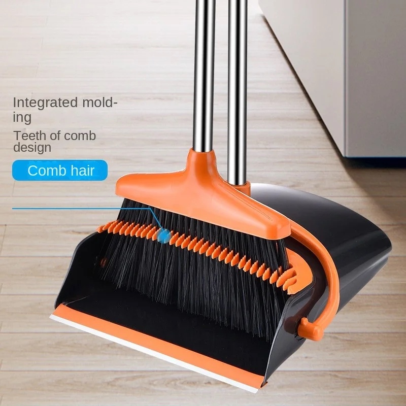 Broom Set Comb Teeth Foldable Standing Sweeping Suit 4 Rows of Hair