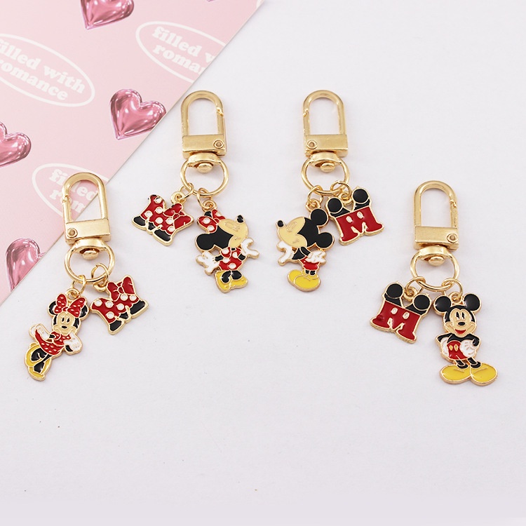 Cartoon Metal Cute Mickey Minnie Mouse Keychain Bag Keyring Pendant ...