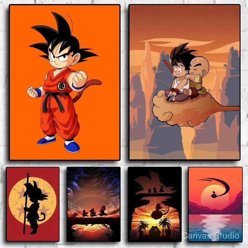 Canvas Painting Japan Bandai Anime Super Saiyan Goku Art Print Dragon ...