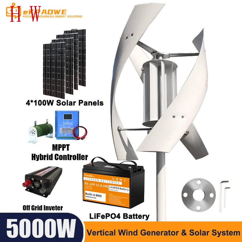 China 5KW Vertical Axis Maglev Wind Turbine High Voltage Generator 24V ...