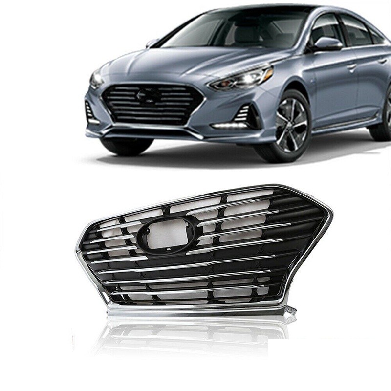 For 2018 2019 2020 Hyundai Sonata Front Upper Car Grille Chrome ...