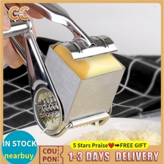 1pc(39*6.5cm) Stainless Steel Cheese Grater, White Handheld Rotary