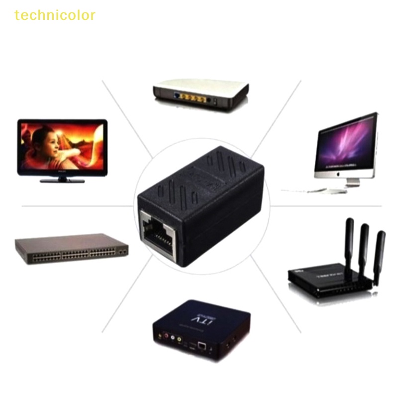 TCPH RJ45 Network Female Adapter Black Female To Female Connector ...