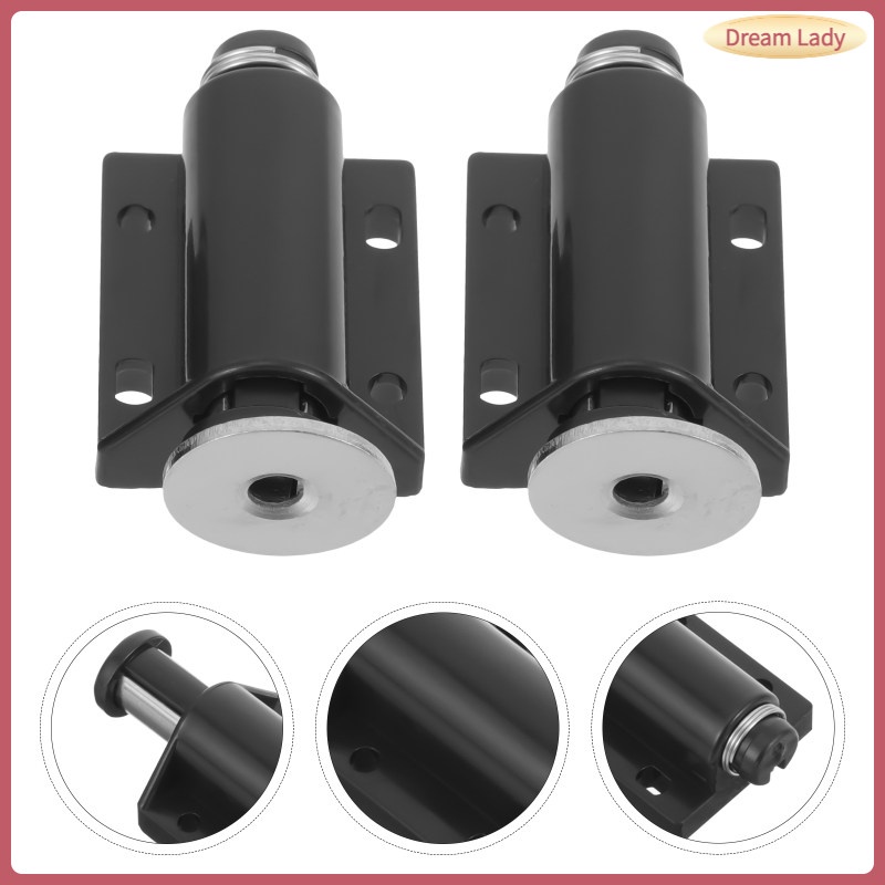 2 Pcs Door Locks Push Open Latches Bumper Gate Single Plastic