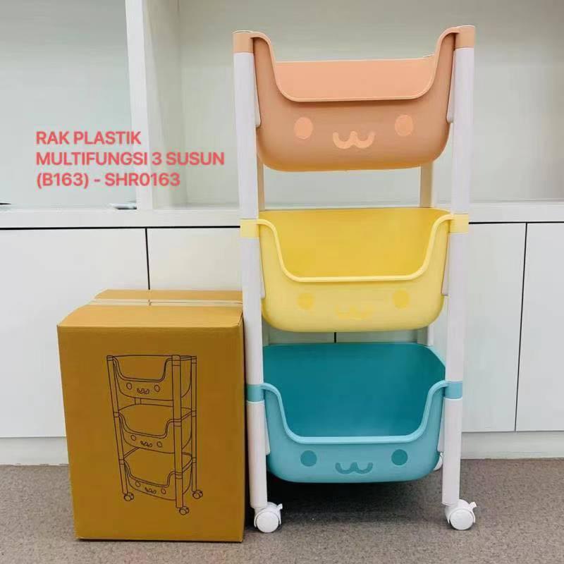 Children's Toy Rack Plastic Wheeled Stacking Rack Multipurpose Storage ...