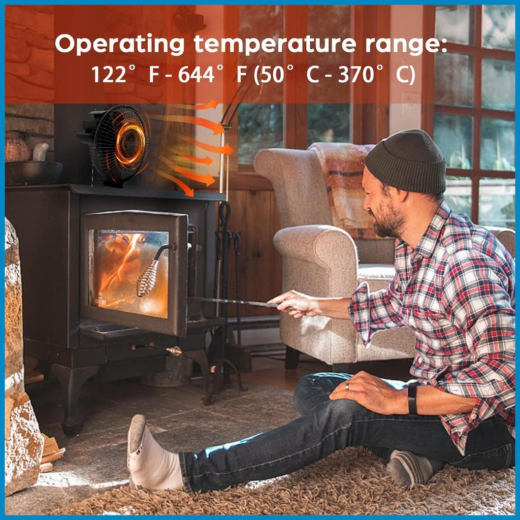Wood Stove Fan Wood Burning Stove Fan Eco Fans Heat Fan with Protective