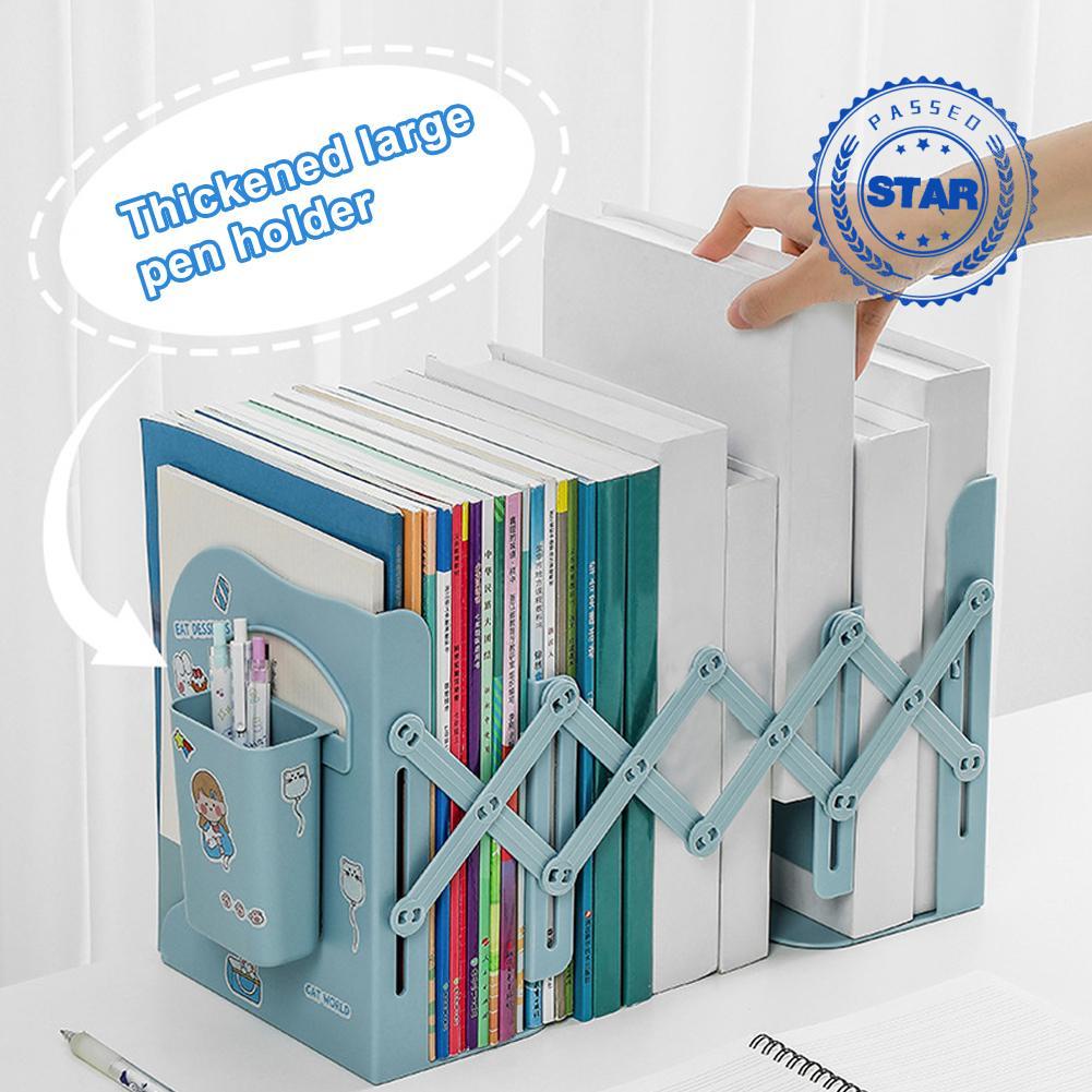 Integrated Desktop Book Storage Rack With Retractable Fixing With