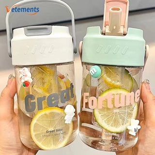 Cute Glass Water Bottle With Tea Infuser Filter Straw Kawaii Portable Juice  Cold Drink
