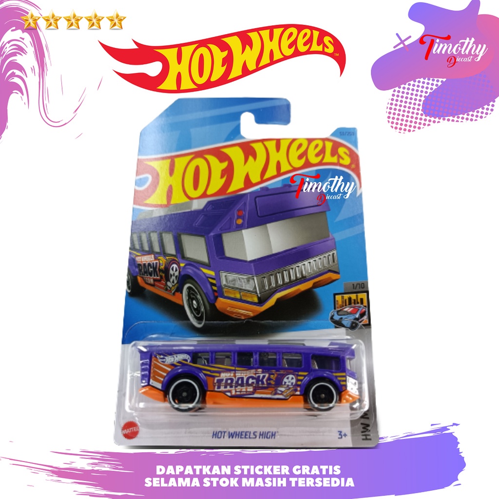 UNGU Hot Wheels High School Bus Trans Metro Track Team Purple Shopee