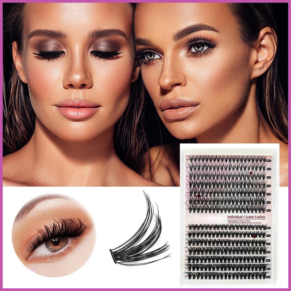 Diy Lash Kit 280pcs Clusters False Eyelash 30d 40d Curl Fluffy Soft Waterproof Reusable Eyelash 9114