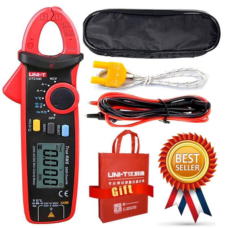UNI-T UT210D Digital Clamp Meter Multimeter Handheld RMS AC/DC ...