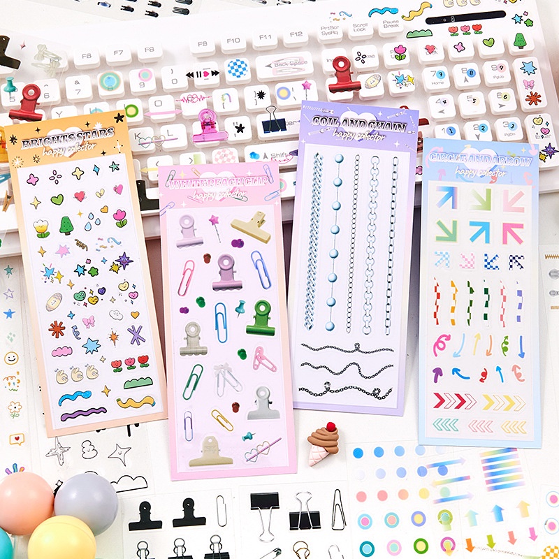Happy Collector Series PET Stickers Creative Cute Handbook Material ...