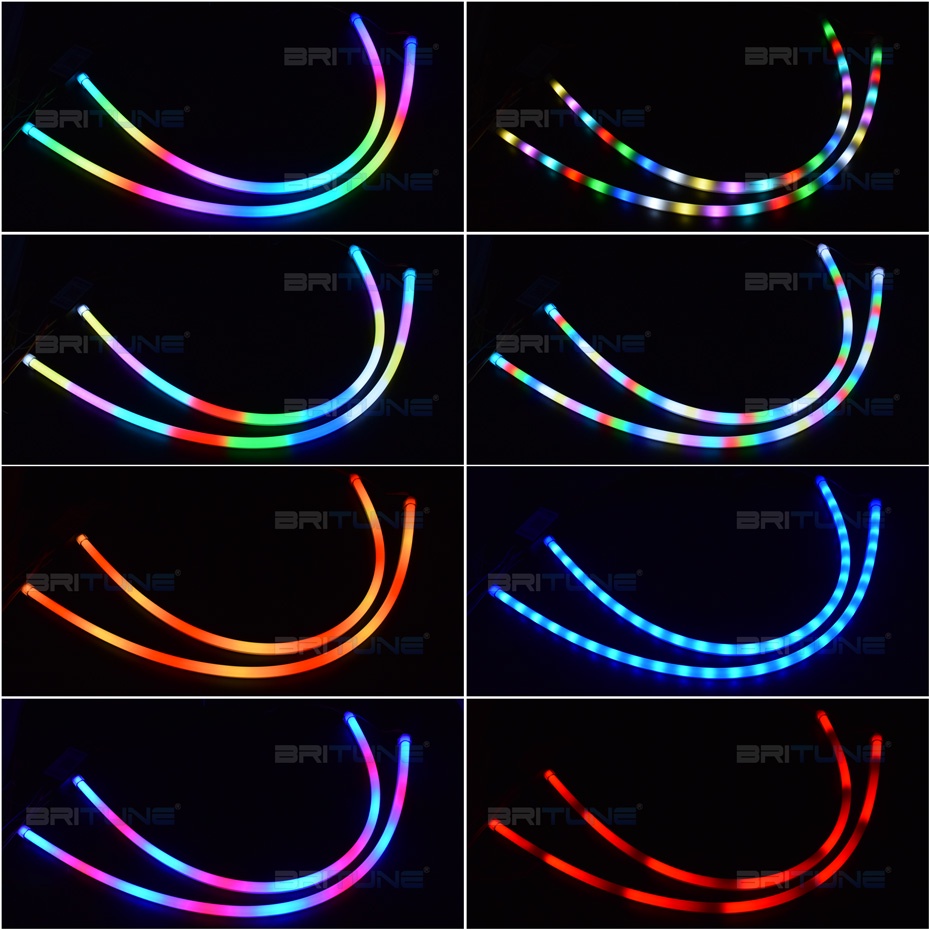 RGB Daytime Running Light LED Light Strip DRL Bluetooth App Controller ...