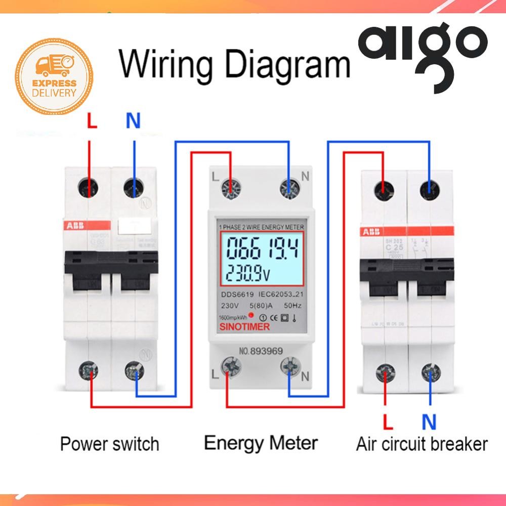 Digital Electric Energy Monitor LCD Display 220V 230V KWH Electric ...