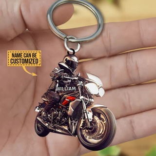 1pc 3d Personalized Motorcycle Helmet Metal Keychain Keyring Belt