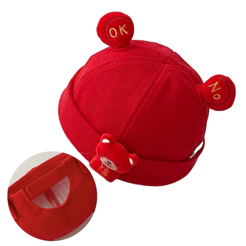 MY* Bonnet Cap Breathable Hat Red Hat Soft Hat Beanie Cap for Boy Girl Aged  0-3Years