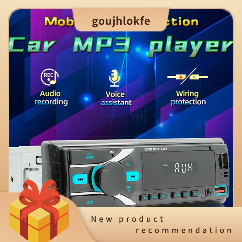 Goujhlokfe Car Stereo Bluetooth Single Din Mp3 Player Black 1 Din Radio With App Control Am Fm 