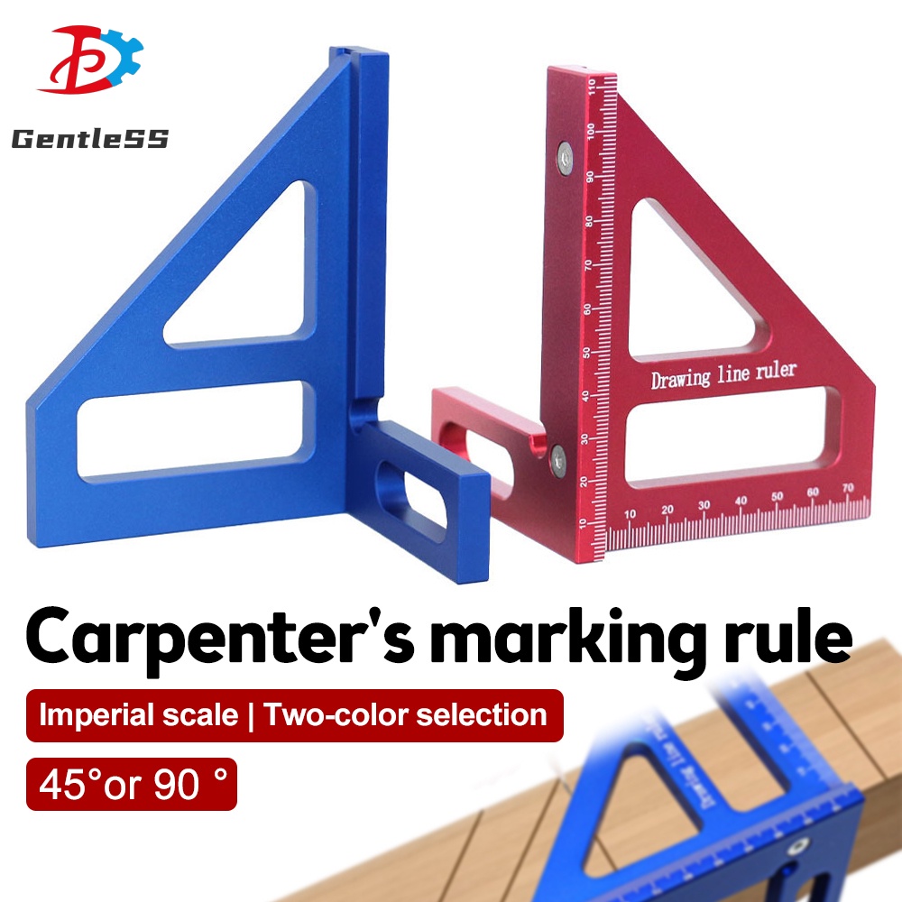 3D Multi Angle Measuring Ruler 45 90 Degree Triangle Scriber Square ...