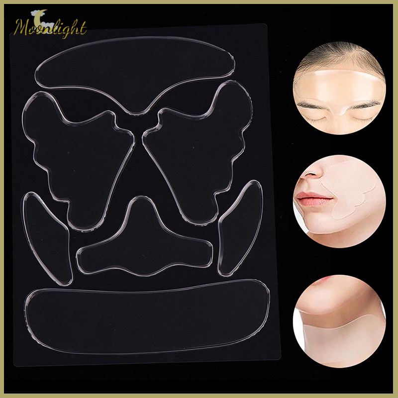 Moonlight> 7 Pcs Silicone Pads Face Forehead Neck Sticker Patches Skin ...