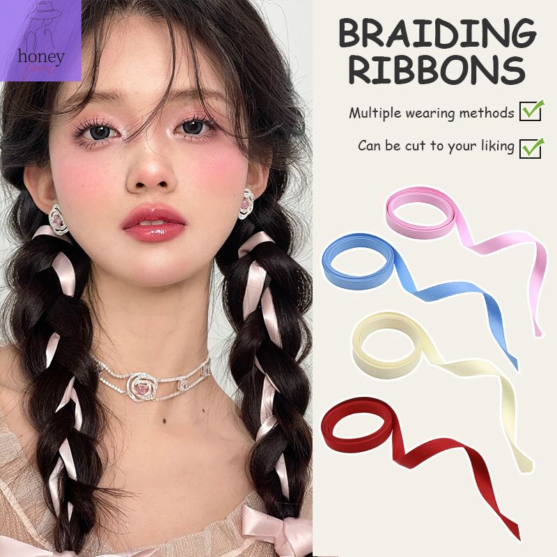 Double Ponytail Braid Hair Ribbon Bow Ribbon Scarf Hair Accessories ...